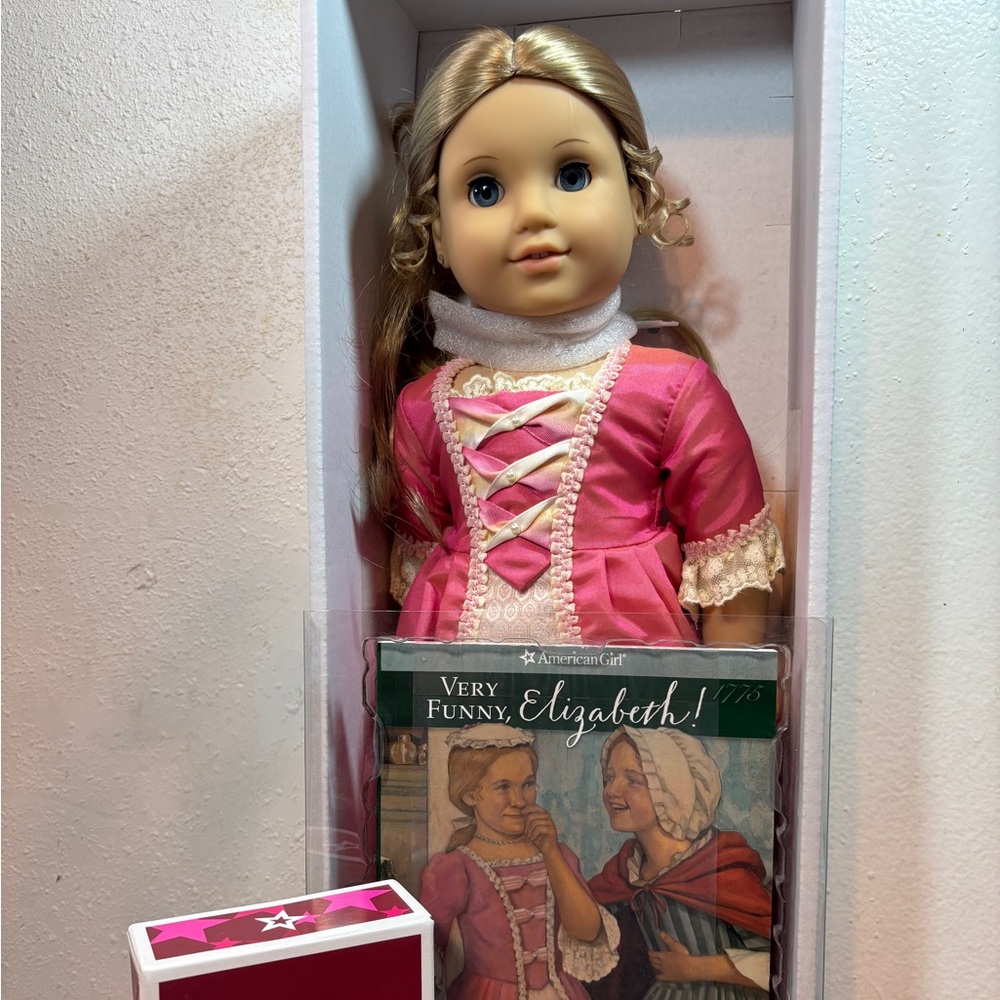 American Girl Doll Elizabeth in Elegant Pink and White Dress - Picture 3 of 13